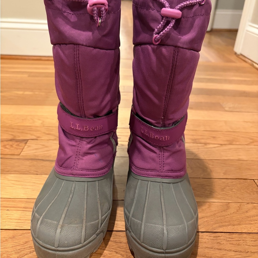 L.L. Bean Kids Purple and Gray Snow Boots